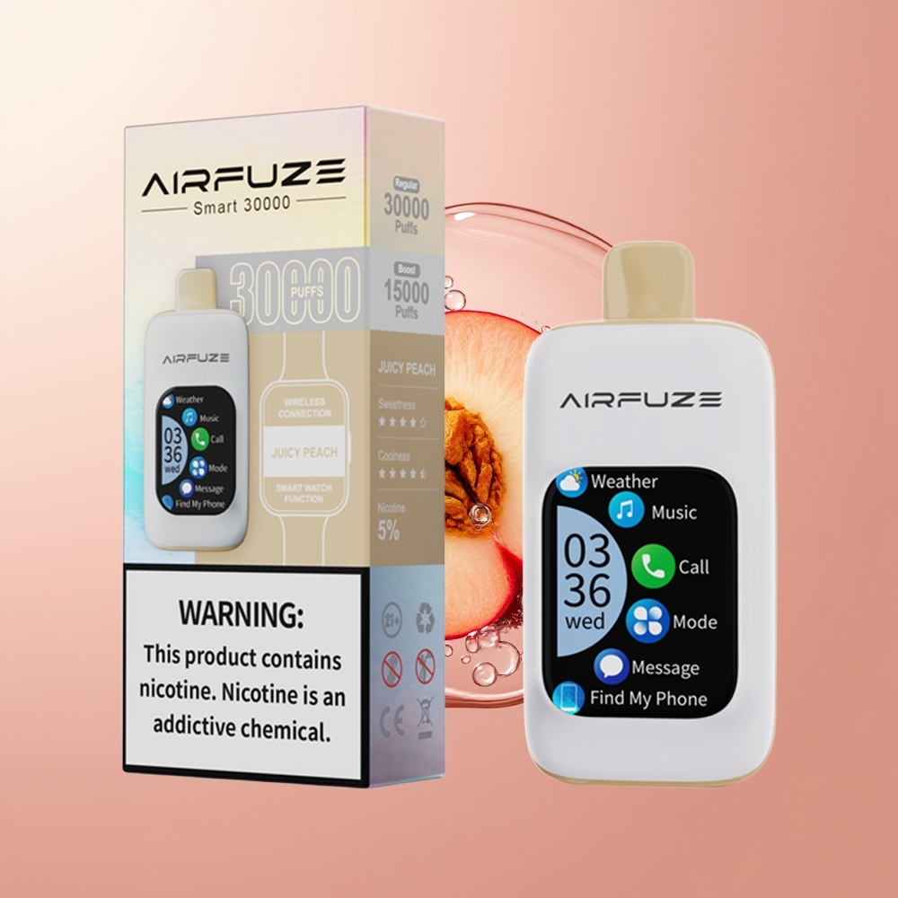 Juicy Peach AirFuze Smart 30000 Puffs Disposable Vape Touch Screen