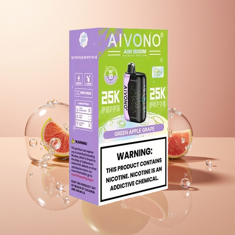 Green Apple Grape Aivono Aim Boom 25000 Puffs 650mAh