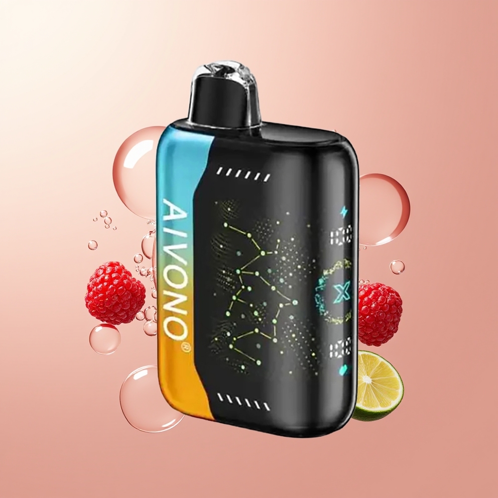 Raspberry Peach Lime Aivono Aim Boom 25000 Puffs Type-C Charging
