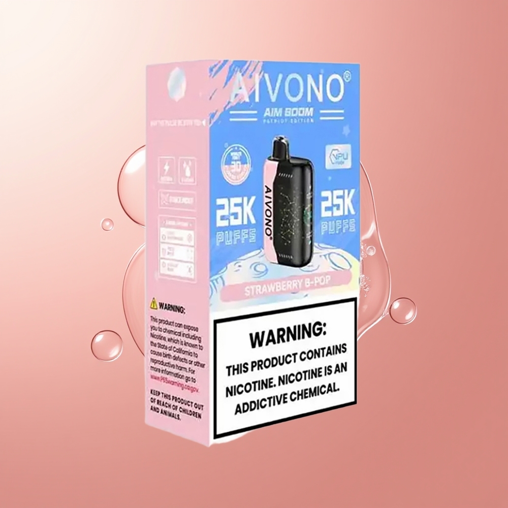 Strawberry B Pop Aivono Aim Boom 25000 Puffs