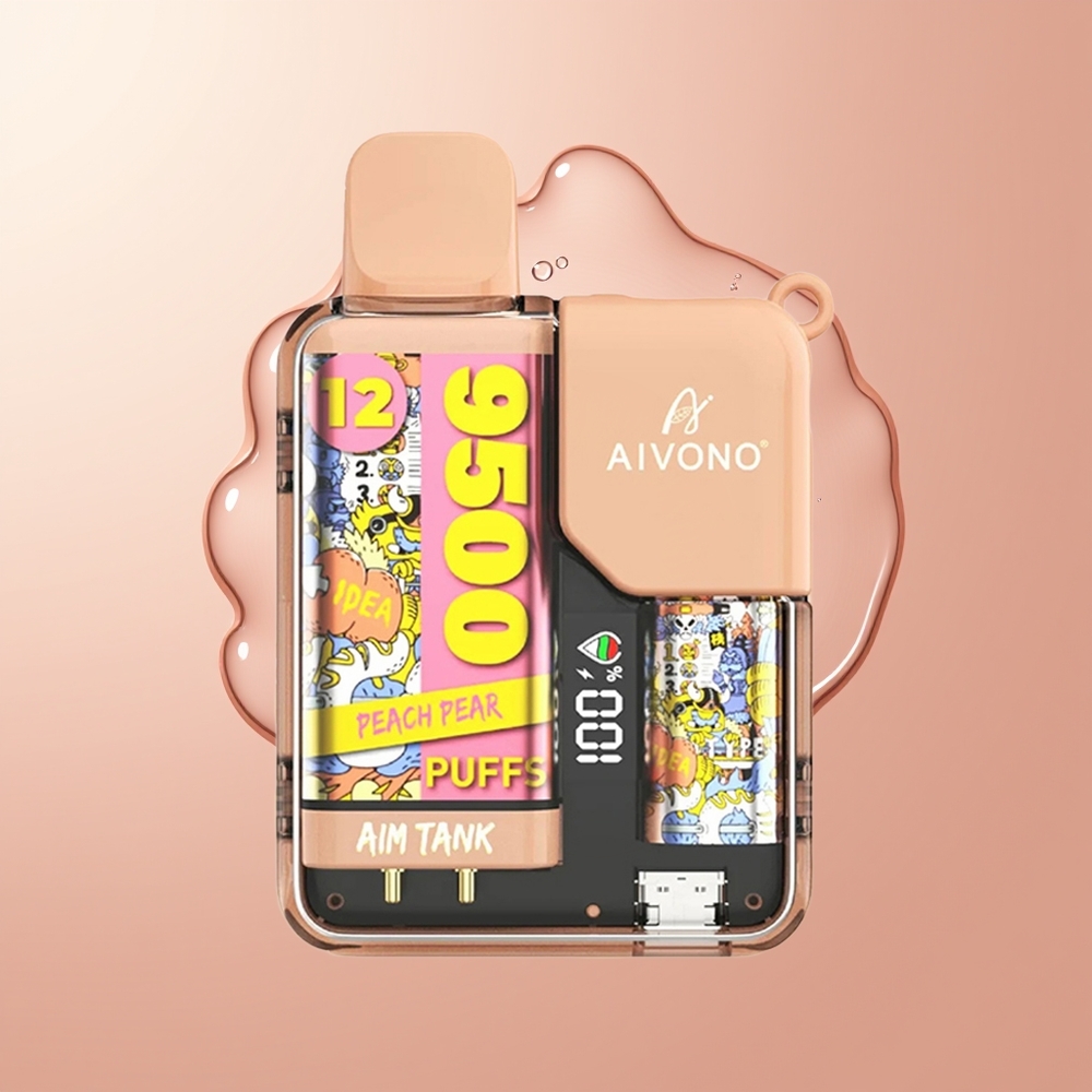 Peach Pear Aivono Aim Tank 9500 Puffs LCD