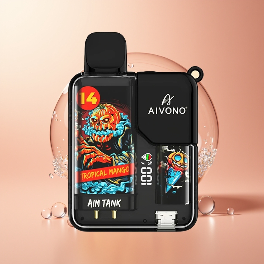 Tropical Mango Aivono Aim Tank 9500 Puffs LCD Display