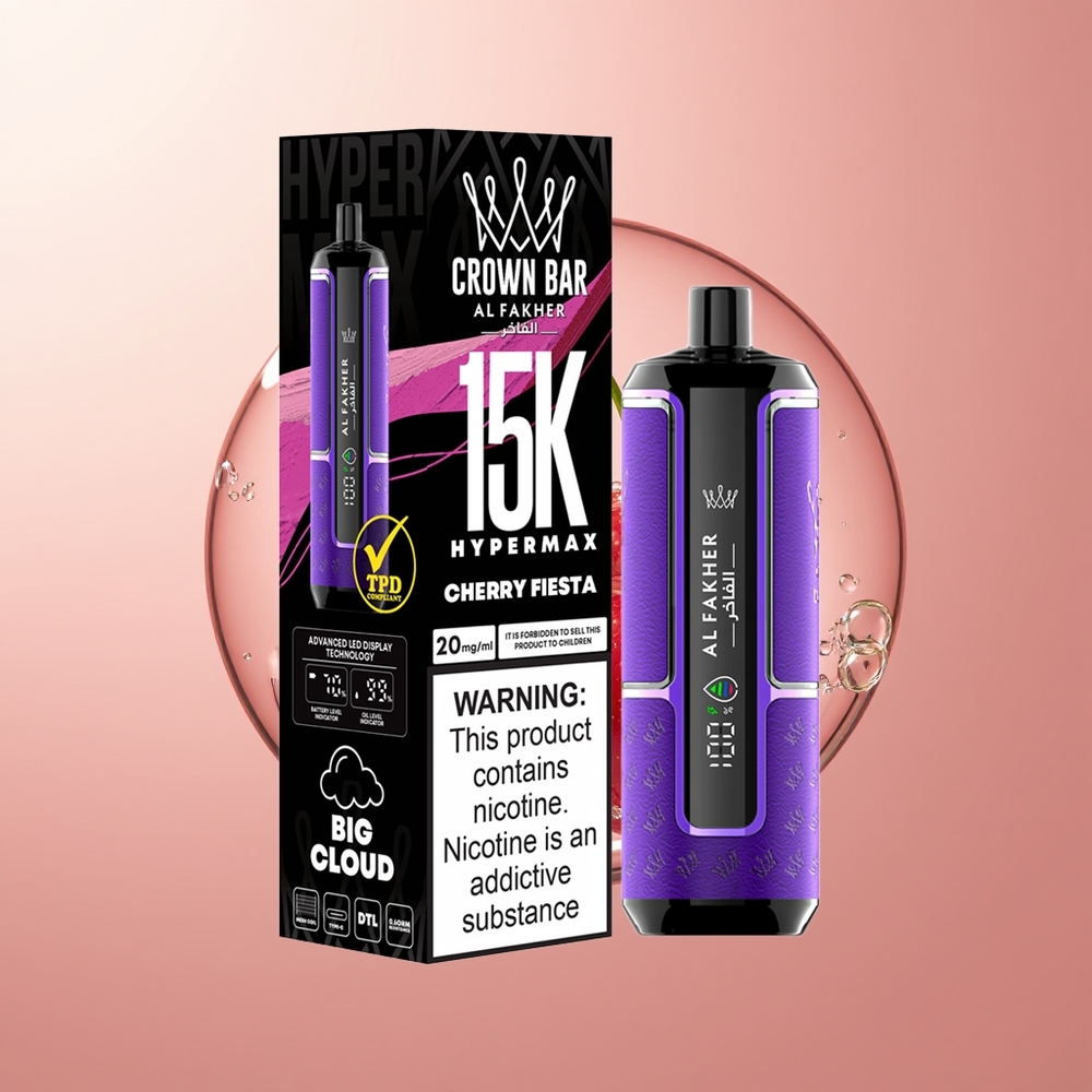 Cherry Fiesta Al Fakher Crown Bar 15K Hypermax 15,000 Puffs