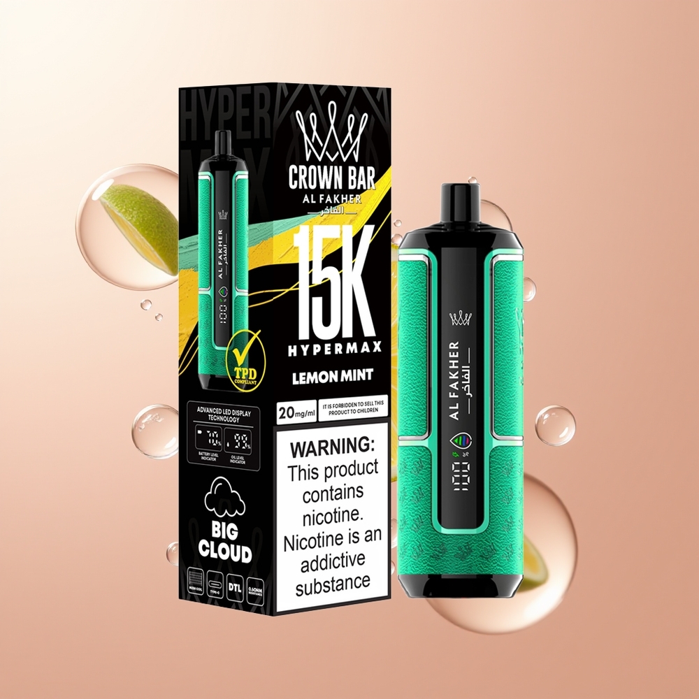 Lemon Mint Al Fakher Crown Bar 15K Hypermax 15K Puff DTL