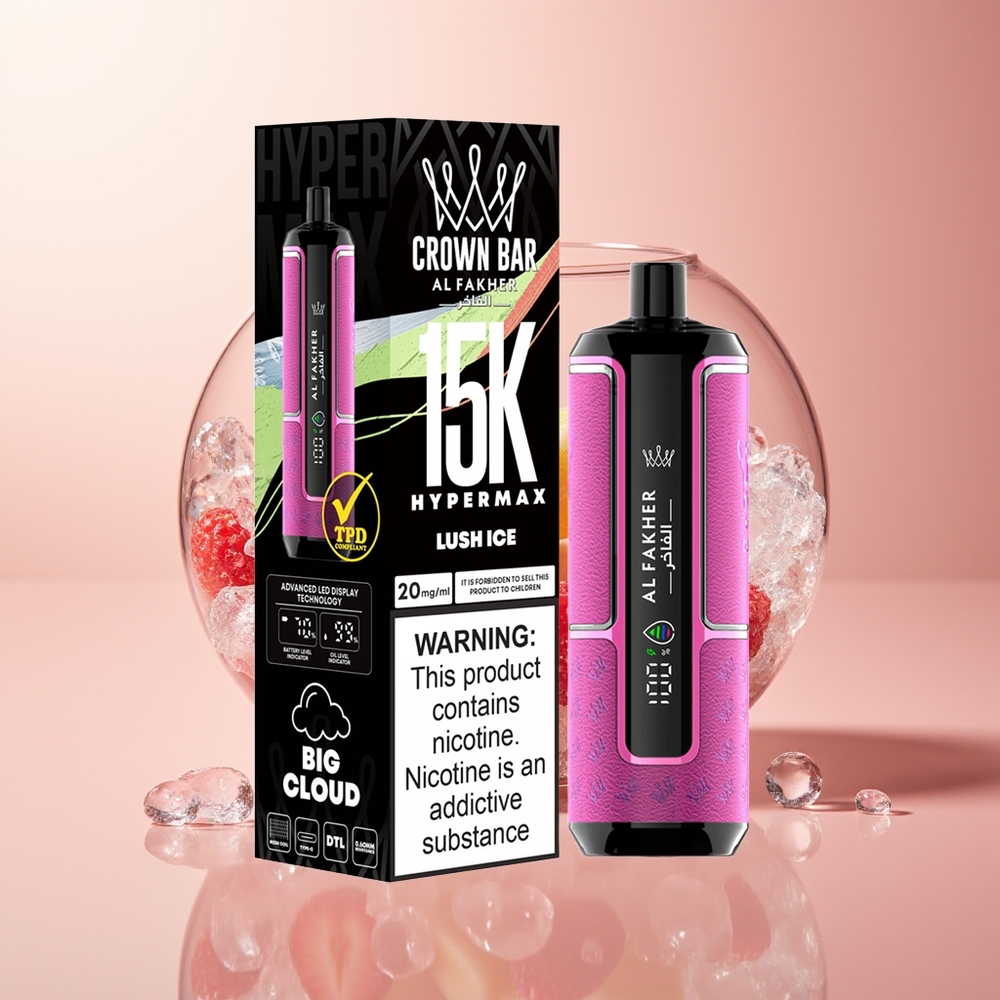 Lush Ice Al Fakher Crown Bar 15K Hypermax 15K Puffs Compact