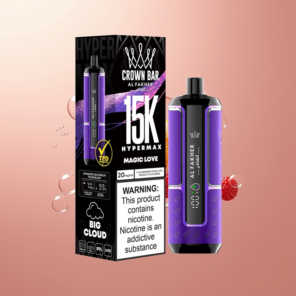 Magic Love Al Fakher Crown Bar 15K Hypermax 15K Puffs DTL Disposable Vape Kit