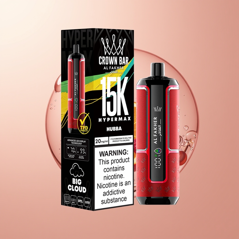 Mint Al Fakher Crown Bar 15K Hypermax DTL Disposable Vape Kit Hypermax