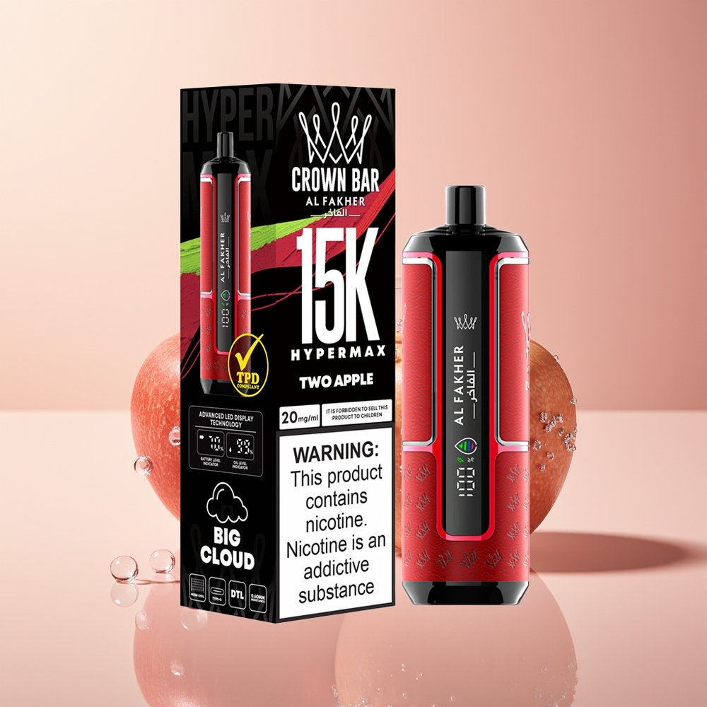 Two Apple Al Fakher Crown Bar 15K Hypermax Compact 15K