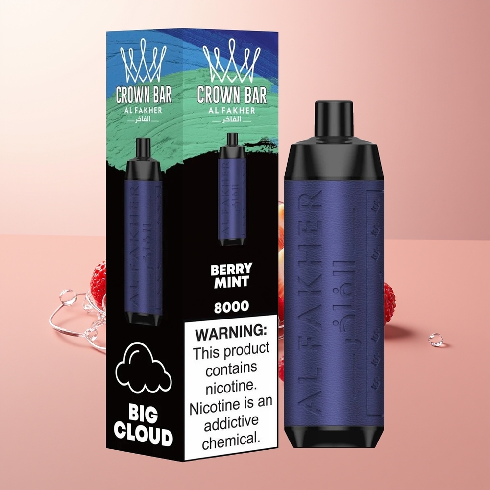 Berry Mint Al Fakher Crown 8000 Puffs Crystal Disposable Vape