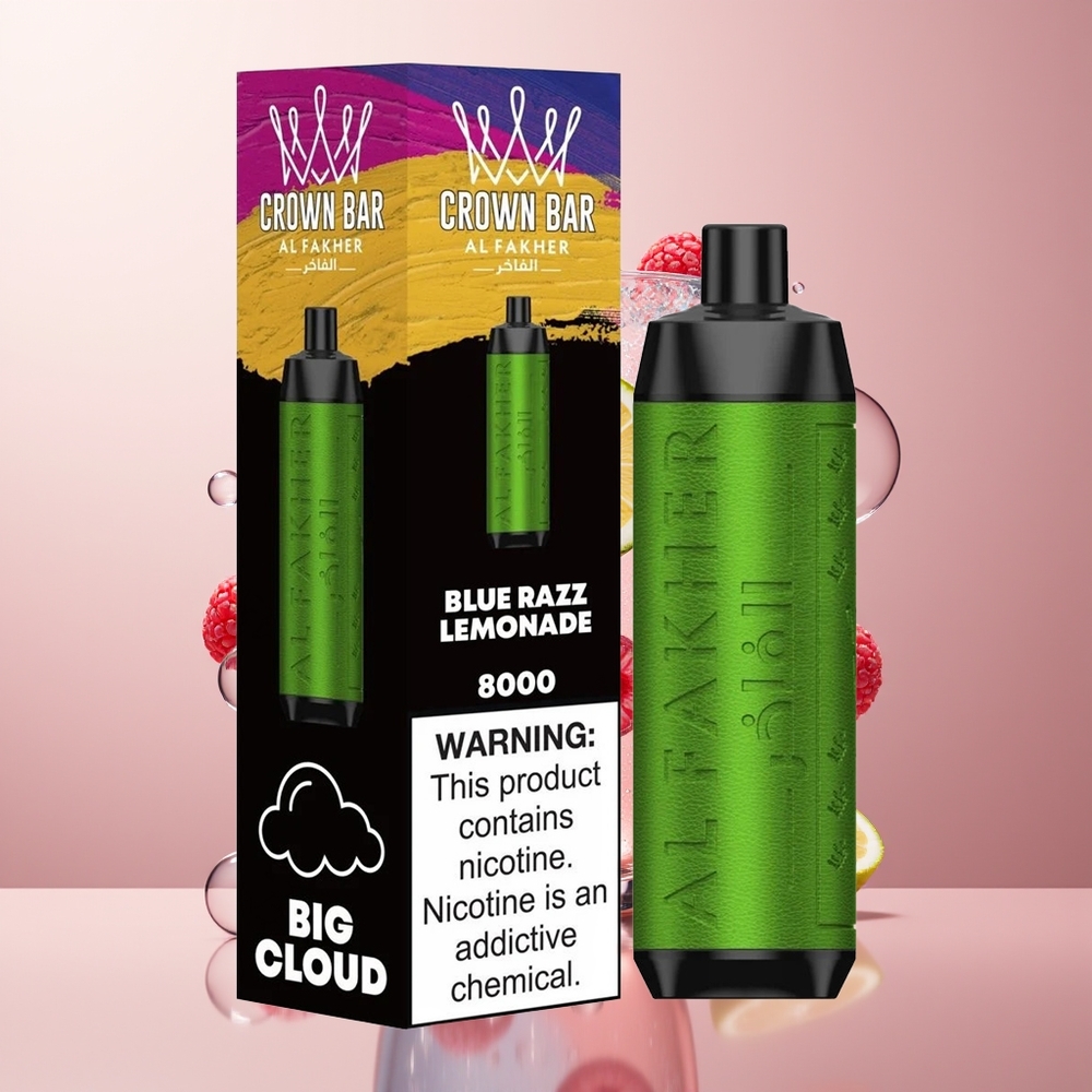Blue Razz Lemonade Al Fakher Crown 8000 Puffs Crystal Disposable Vape
