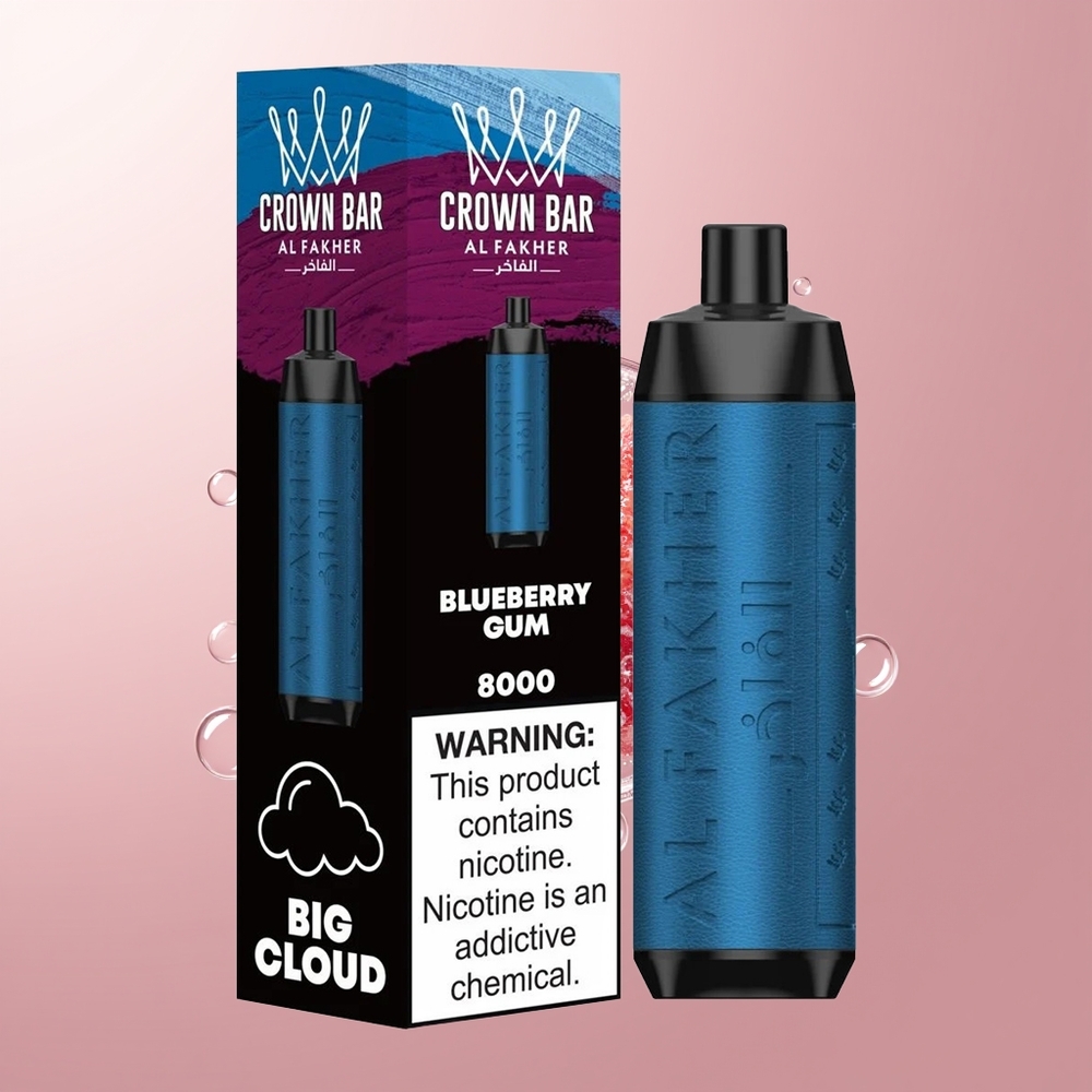 Blueberry Gum Al Fakher Crown 8000 Puffs Crystal Disposable Vape