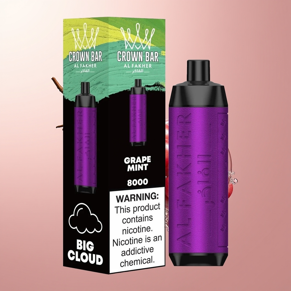 Grape Mint Al Fakher Crown 8000 Puffs Crystal Disposable Vape