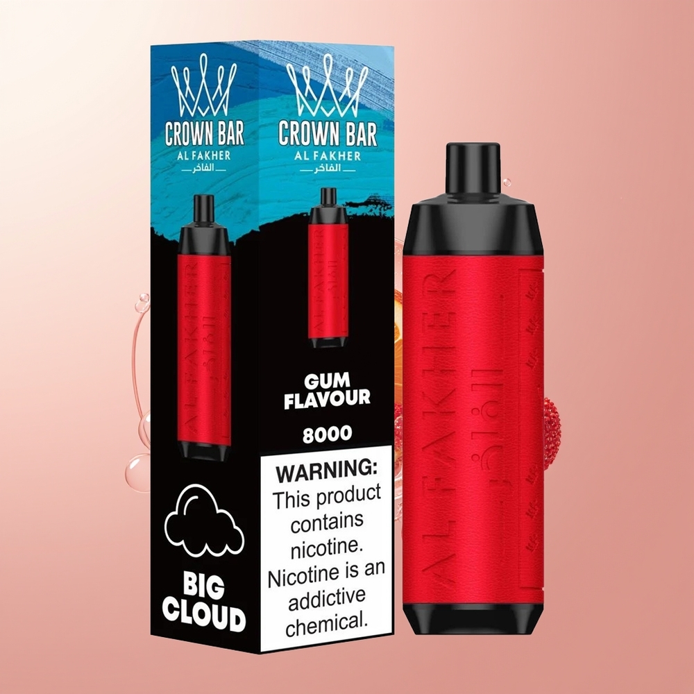 Gum Flavor Al Fakher Crown Bar 8000 Puffs Crystal Disposable Vape