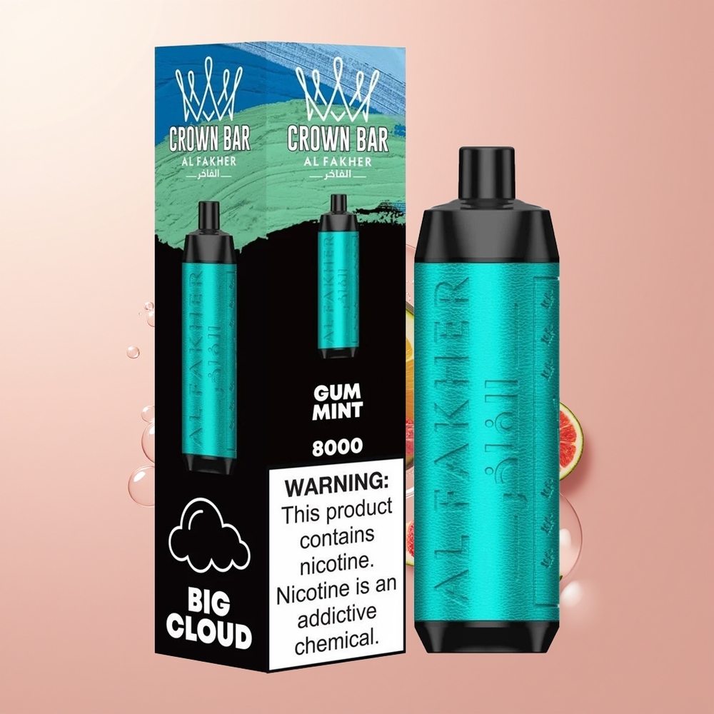 Gum Mint Al Fakher Crown Bar 8000 Puffs Crystal Disposable Vape