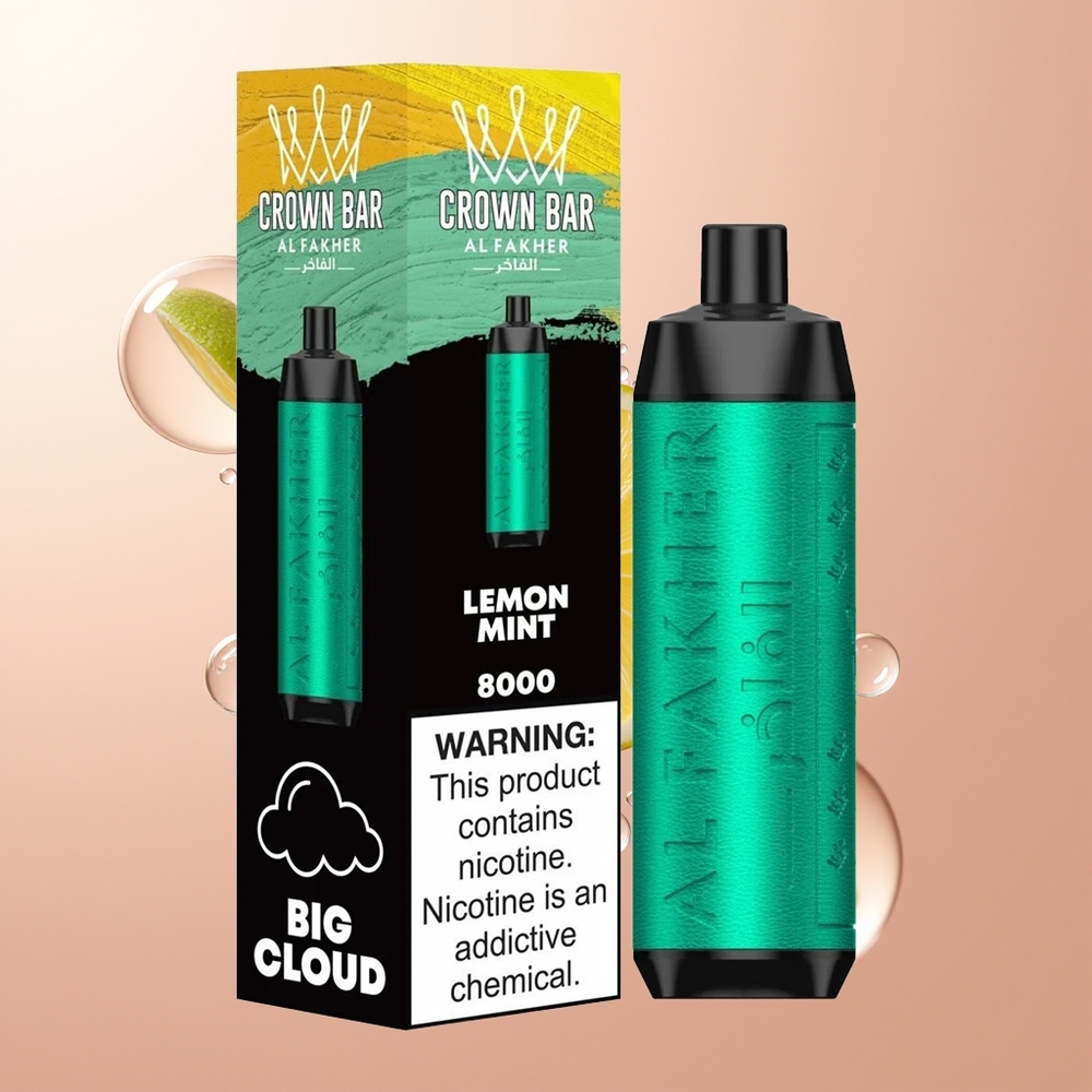 Lemon Mint Al Fakher Crown Bar 8000 Puffs Crystal Disposable Vape
