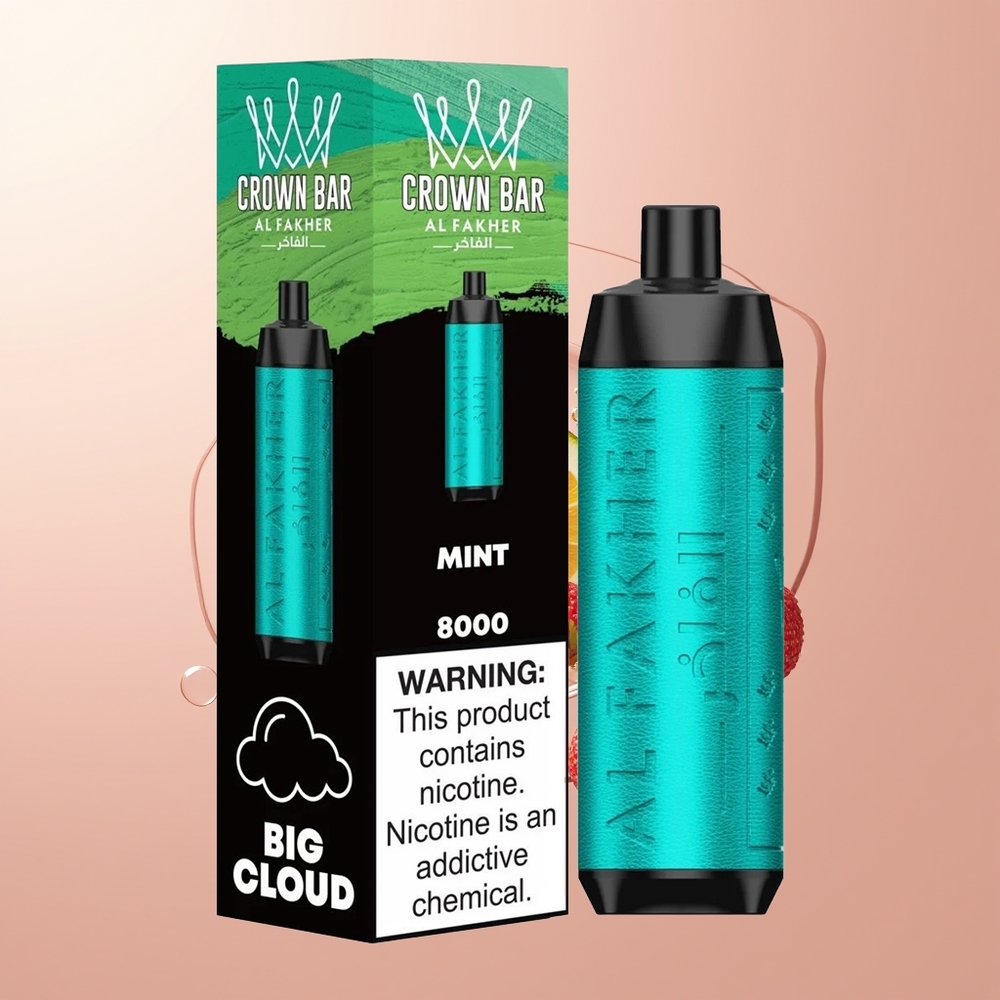 Mint Al Fakher Crown Bar 8000 Puffs Crystal Disposable Vape