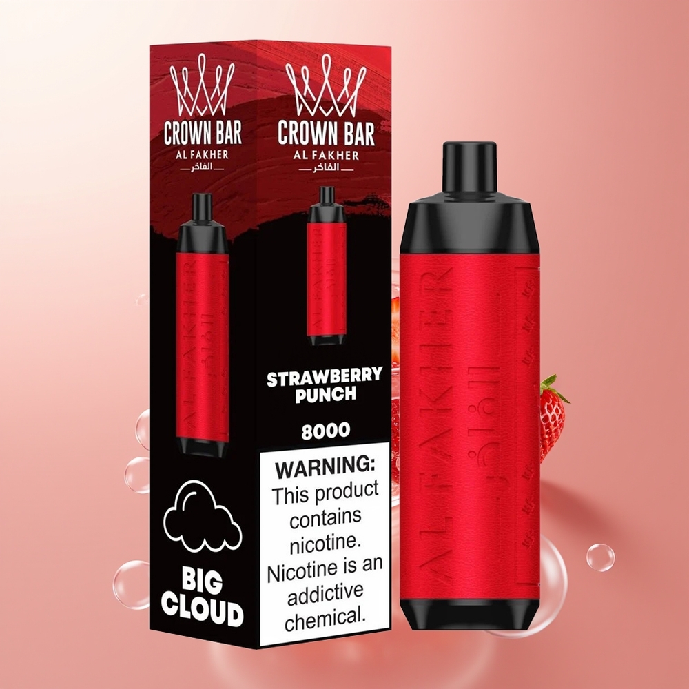 Strawberry Punch Al Fakher Crown 8000 Puffs Crystal Disposable Vape