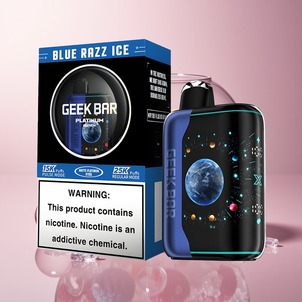 Blue Razz Ice GEEK BAR Platinum Edition 25000 Puffs Dual Mesh Coil