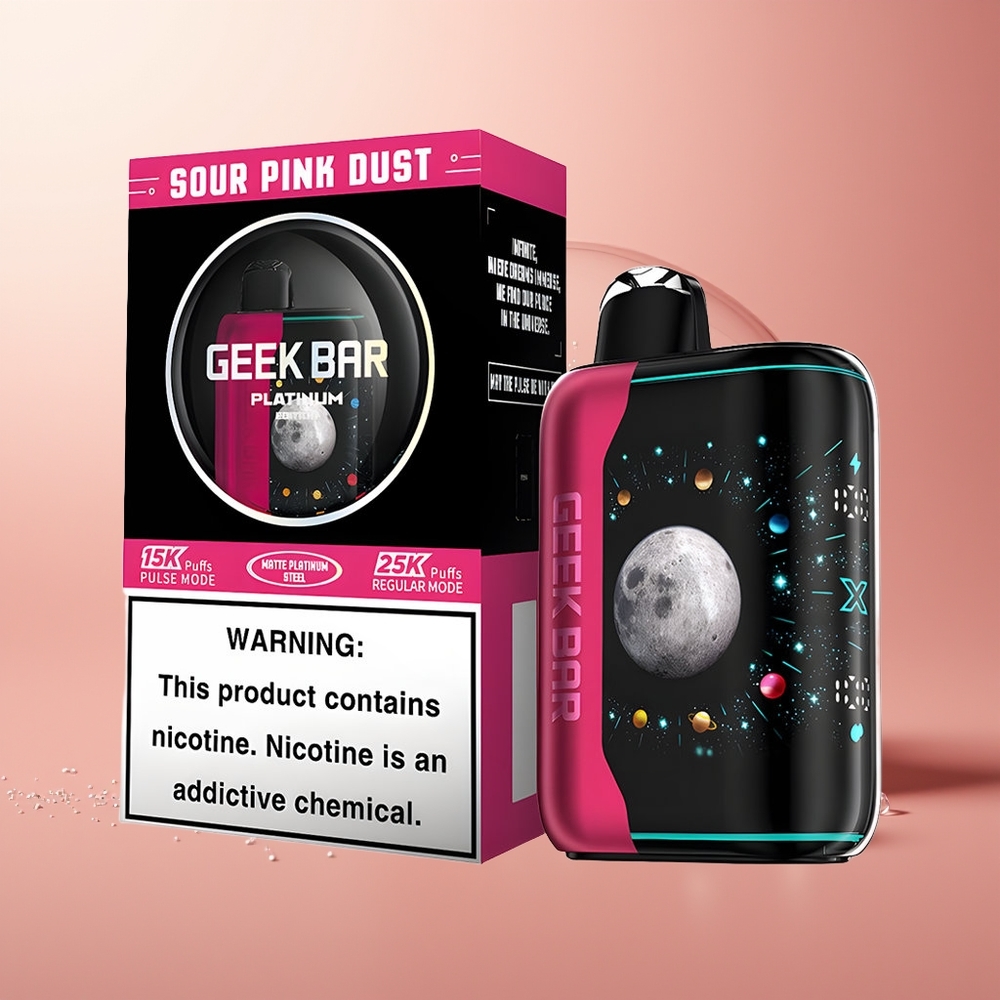 Sour Pink Dust GEEK BAR Platinum Edition 25000 Puffs Dual Mesh Coil