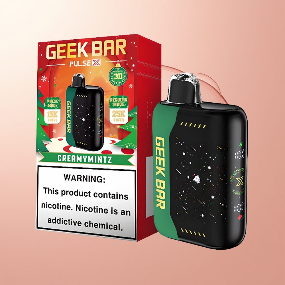 Peppermint Candy Geek Bar Pulse X 25000 Puffs Christmas Edition