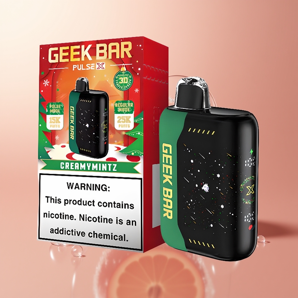 Peppermint Candy Geek Bar Pulse X 25000 Puffs Christmas Edition