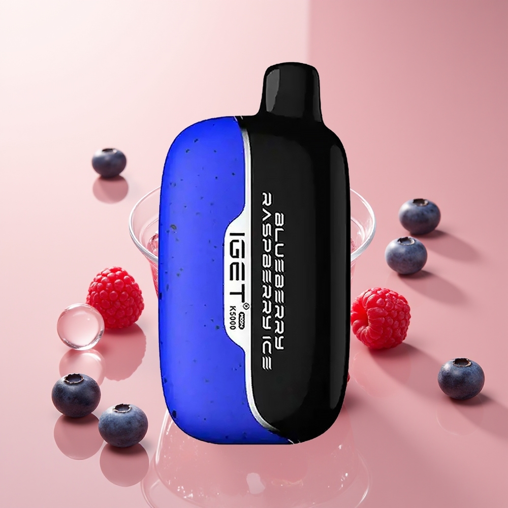 Blueberry Raspberry Ice IGET Moon K5000 5000 Puffs PC Disposable Vape