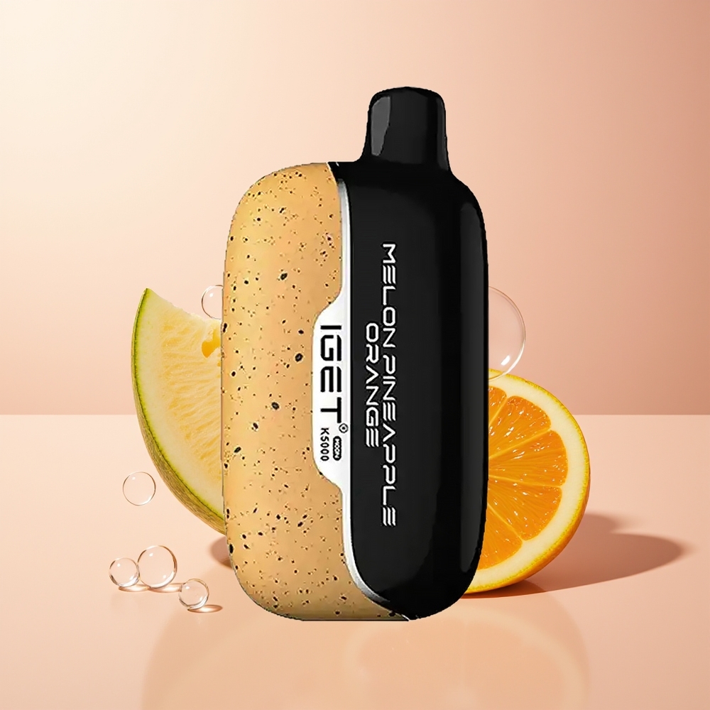 Melon Pineapple Orange IGET Moon K5000 5000 Puffs Disposable Vape Mesh Coil 1.35 Ohm