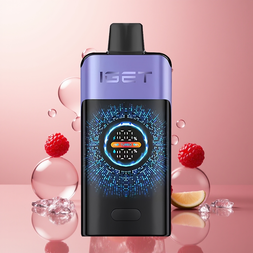 Raspberry Grape Ice IGET ONE 12000 Puffs Disposable Vape with Large Curved Color Screen