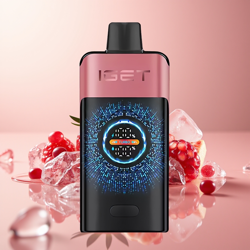 Strawberry Pomegranate Ice IGET ONE 12000 Puffs Disposable Vape with Large Curved Color Screen