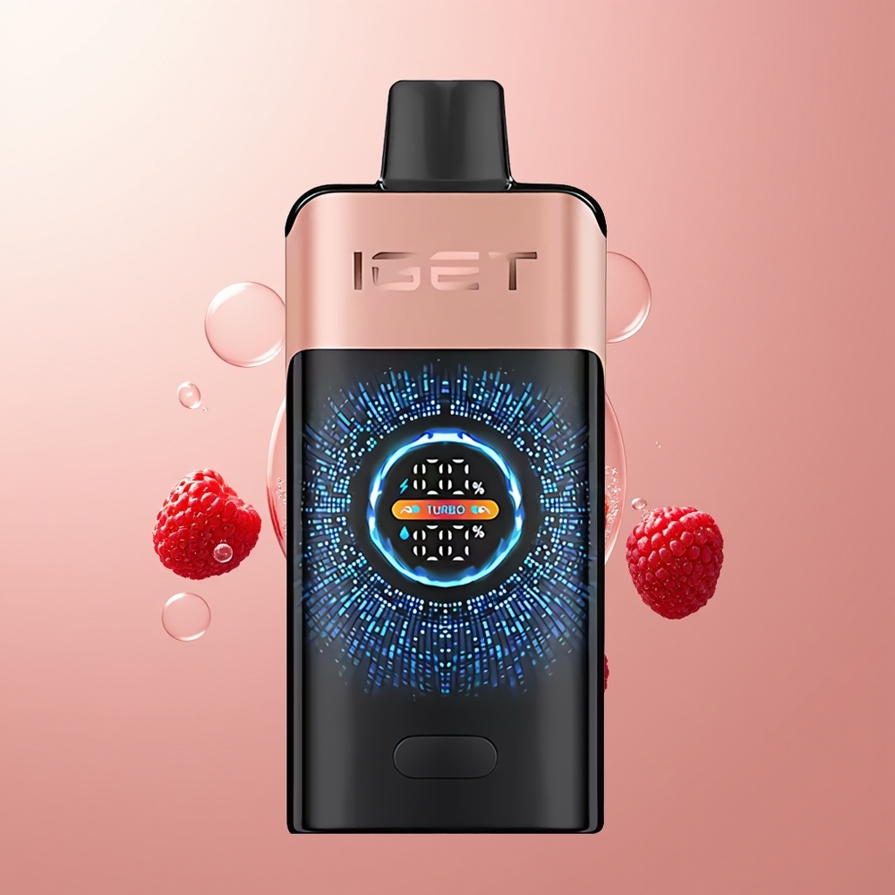 Strawberry Raspberry IGET ONE 12000 Puffs Disposable Vape with Large Curved Color Screen