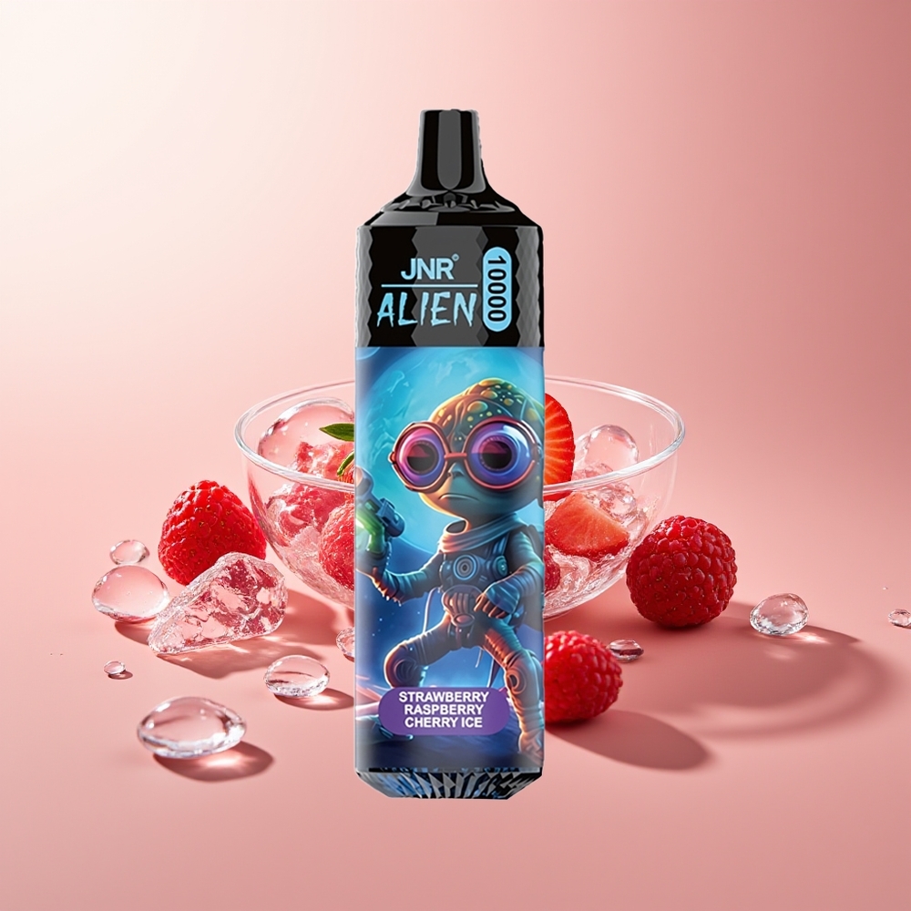 Strawberry Raspberry Cherry Ice JNR Alien 10000 Puffs RGB LED Disposable Vape
