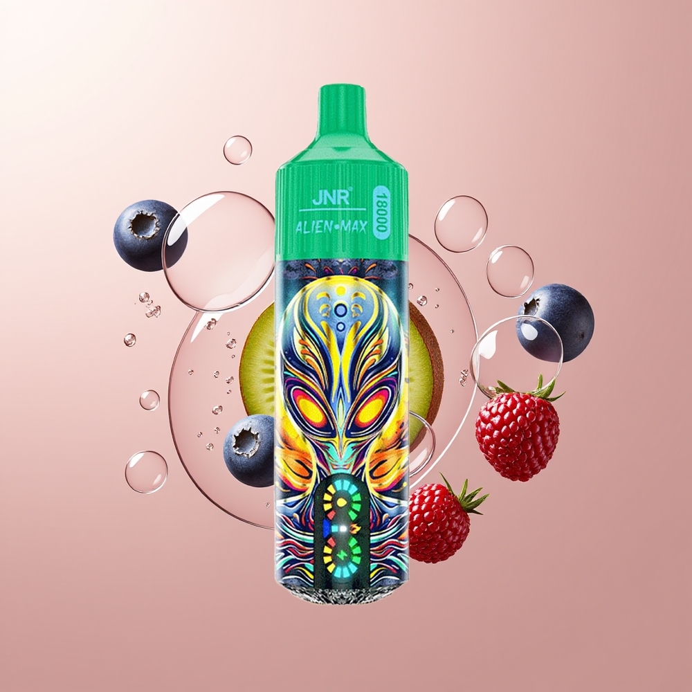 Blueberry Kiwi JNR Alien Max 18000 Puffs LED Display
