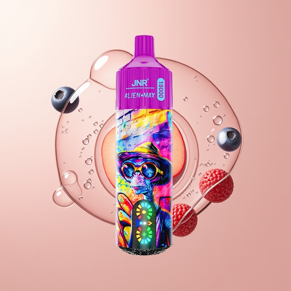 Peach Blueberry Candy JNR Alien Max 18000 Puffs Dual Mesh Disposable Vape