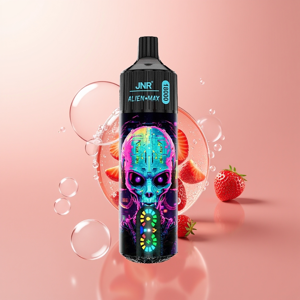 Strawberry Hubba Bubba JNR Alien Max 18000 Puffs Dual Mesh Coil Disposable Vape