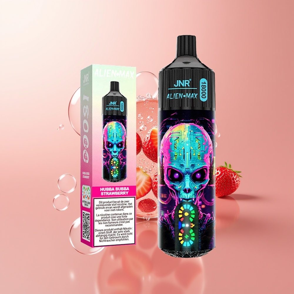 Strawberry Hubba Bubba JNR Alien Max 18000 Puffs Dual Mesh Coil Disposable Vape