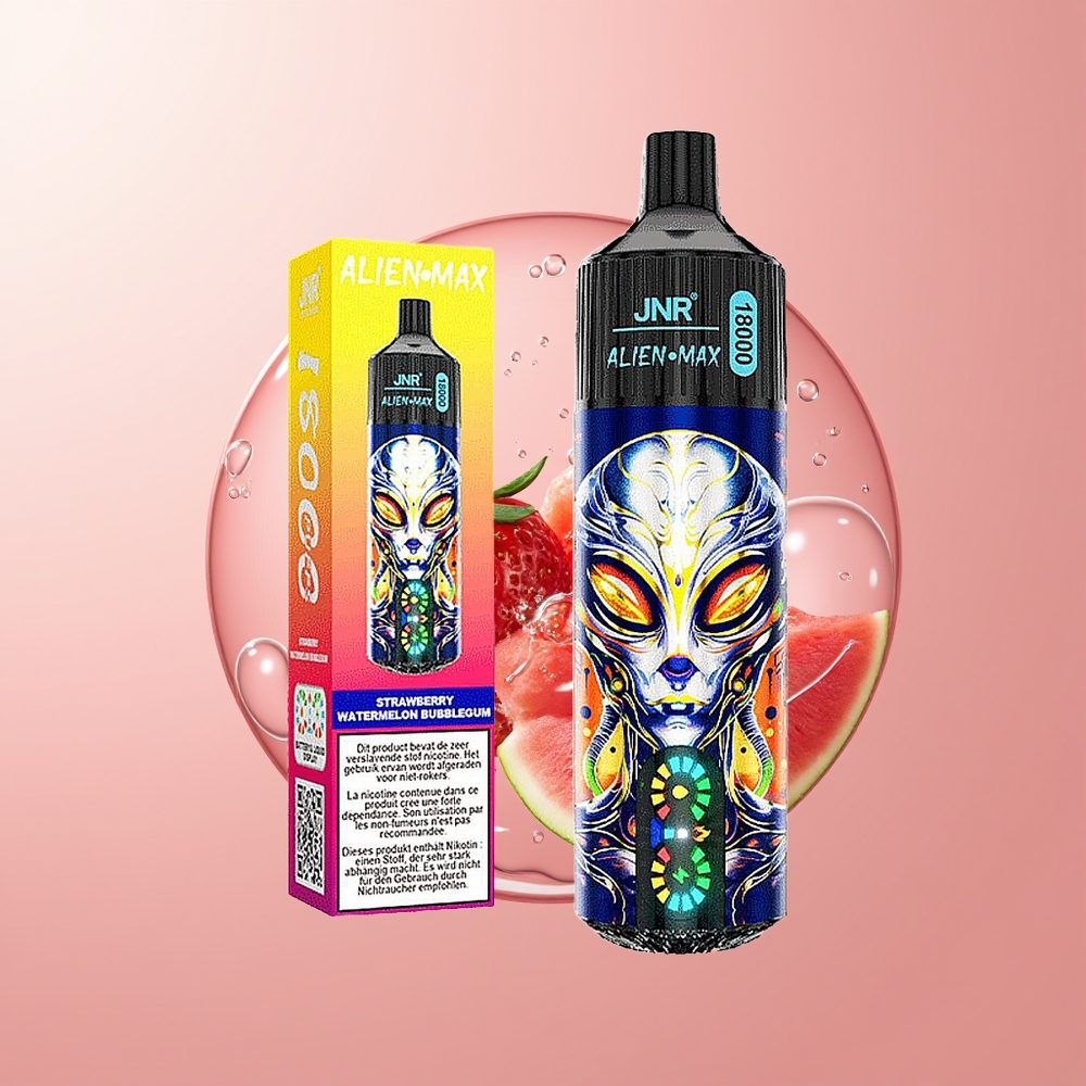 Strawberry Watermelon Bubblegum JNR Alien Max 18000 Puffs Dual Mesh Coil