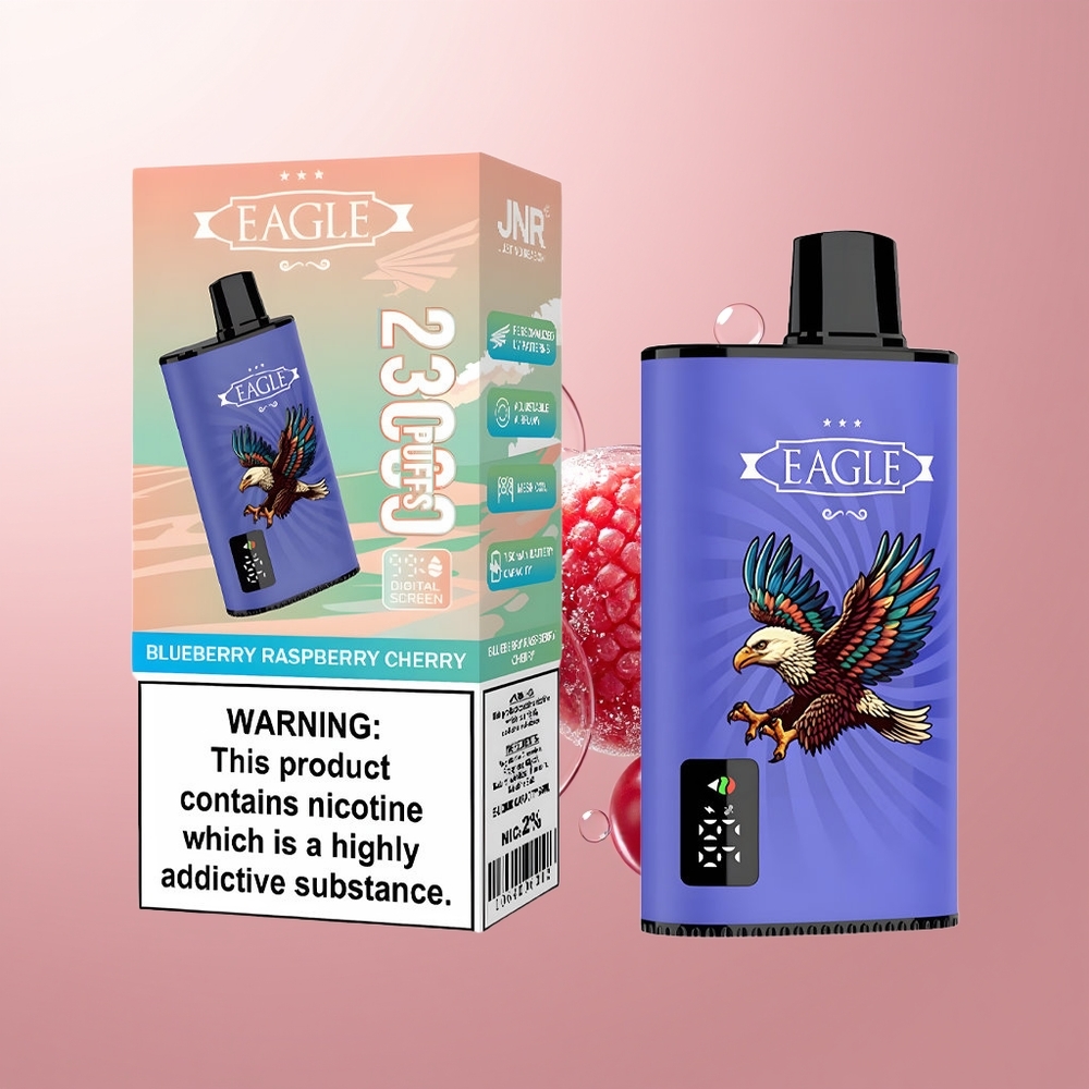 Blueberry Raspberry Cherry JNR EAGLE Smart 23000 Puffs Digital Screen Disposable Vape