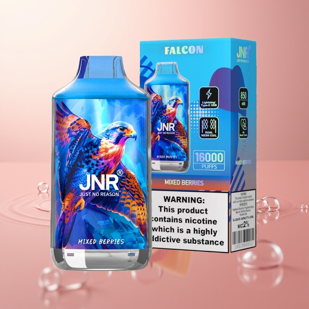 Mixed Berries JNR Falcon 16000 Puffs Smart LED Display