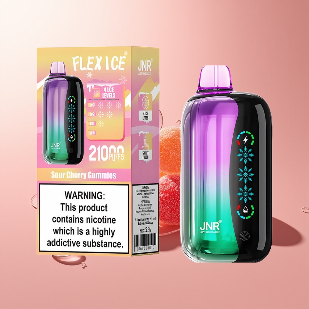 Sour Cherry Gummies JNR Flex Ice 21000 Puffs Adjustable Airflow Disposable Vape