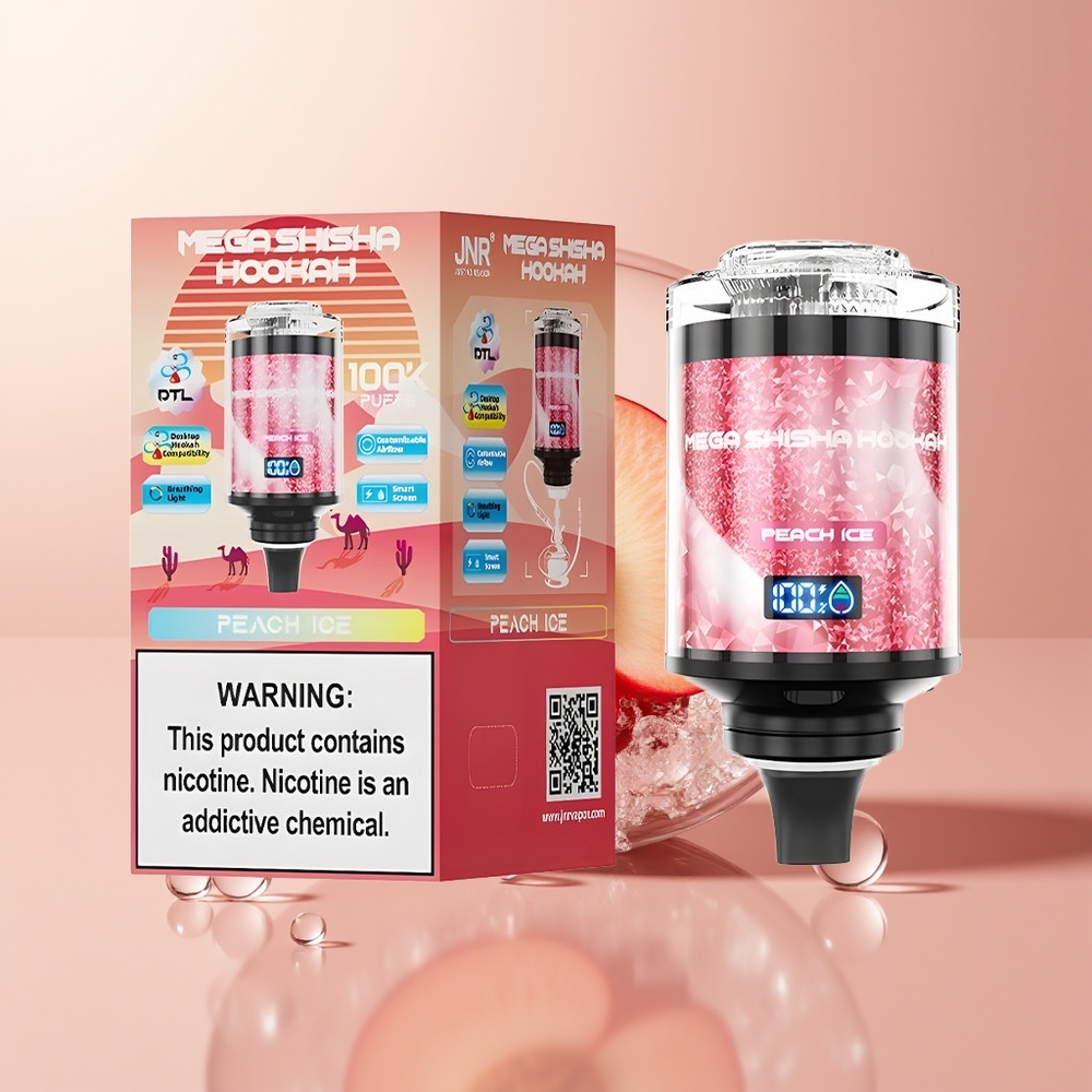 Peach Ice JNR Mega Shisha Hookah 100K Desktop 100000 Puffs