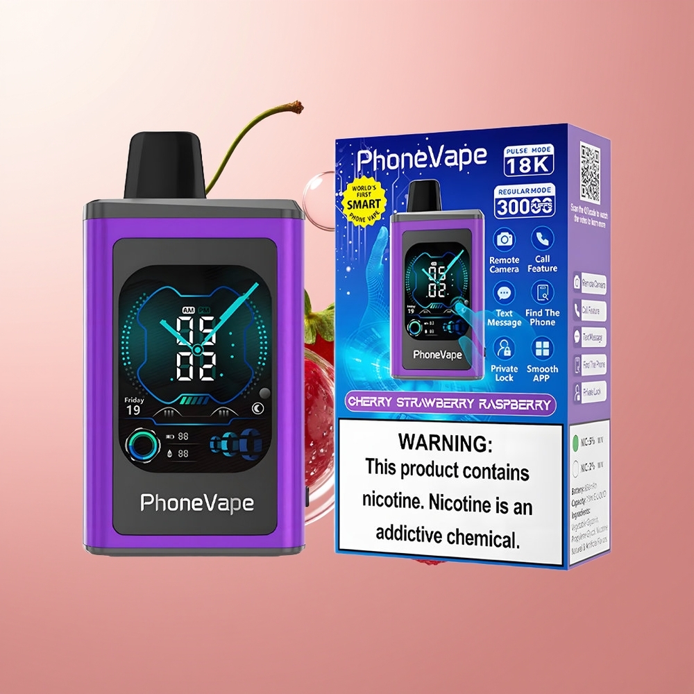 Cherry Strawberry Raspberry JNR PhoneVape Disposable 30000 puffs Turbo Mode