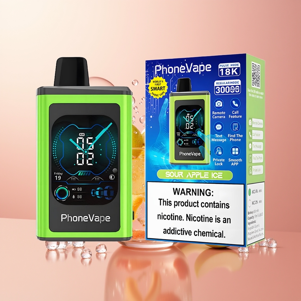 Sour Apple Ice JNR PhoneVape 30000 puffs Turbo Disposable Vape