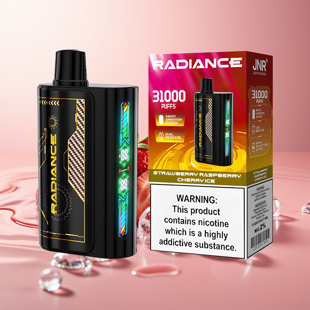 Strawberry Raspberry Cherry Ice JNR Radiance 31000 Puffs Dual Mesh Coil