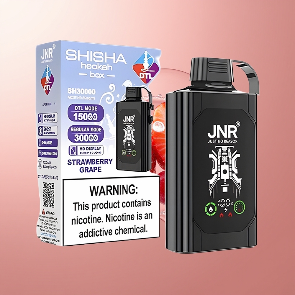 Strawberry Grape JNR Shisha Hookah Box 20500 Puffs Dual Mesh Coil