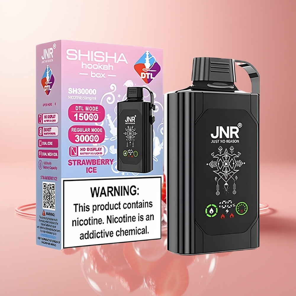 Strawberry Ice JNR Shisha Hookah Box 20500 Puffs Disposable Vape