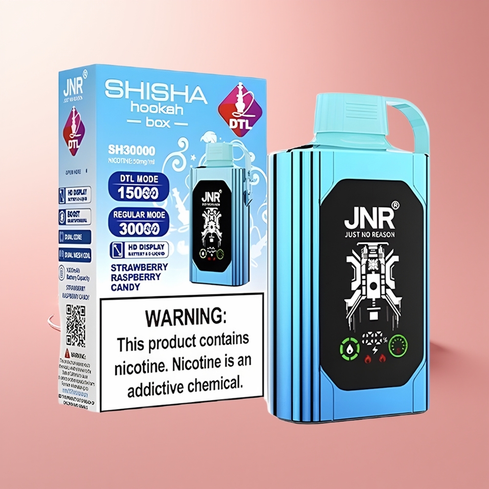 Strawberry Raspberry Candy JNR Shisha Hookah Box 20500 Puffs HD Display