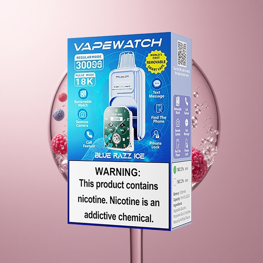 Blue Razz Ice JNR VapeWatch 30000 Puffs Dual Mesh Coil