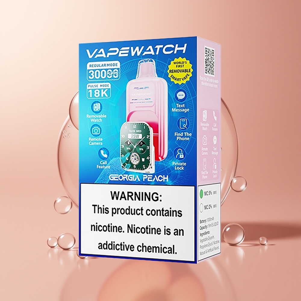 Georgia Peach JNR VapeWatch 30000 Puffs Dual Mesh Coil