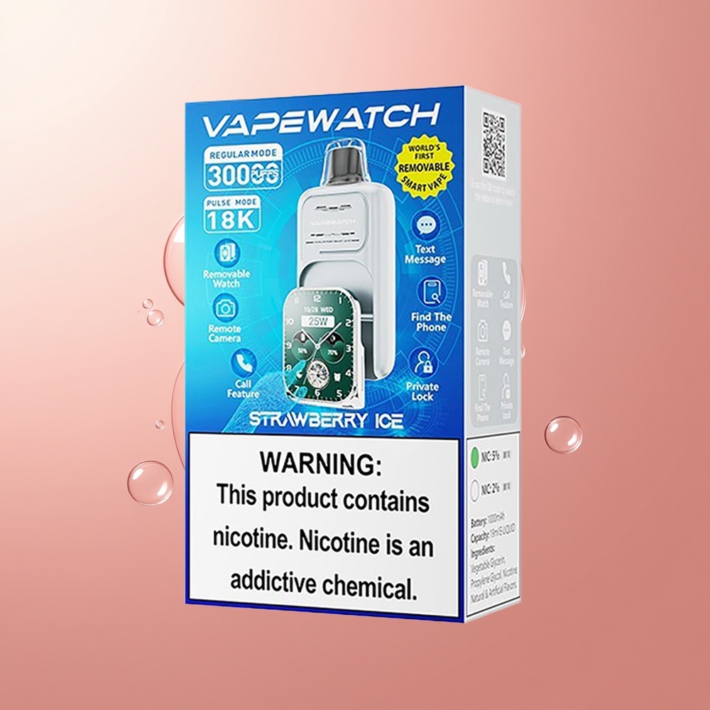 Strawberry Ice JNR VapeWatch 30000 Puffs Dual Mesh Coil