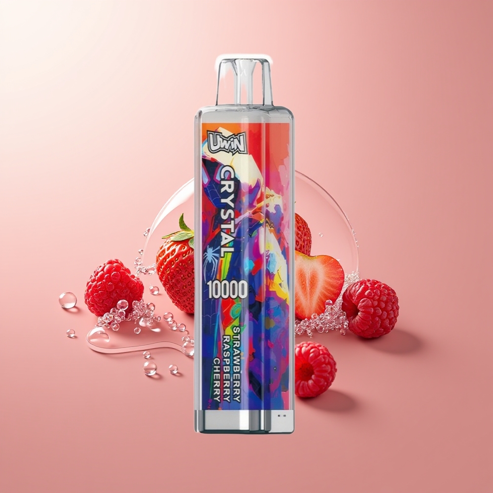 Strawberry Raspberry Cherry Uwin Crystal 10000 Puffs RGB Lights Disposable Vape